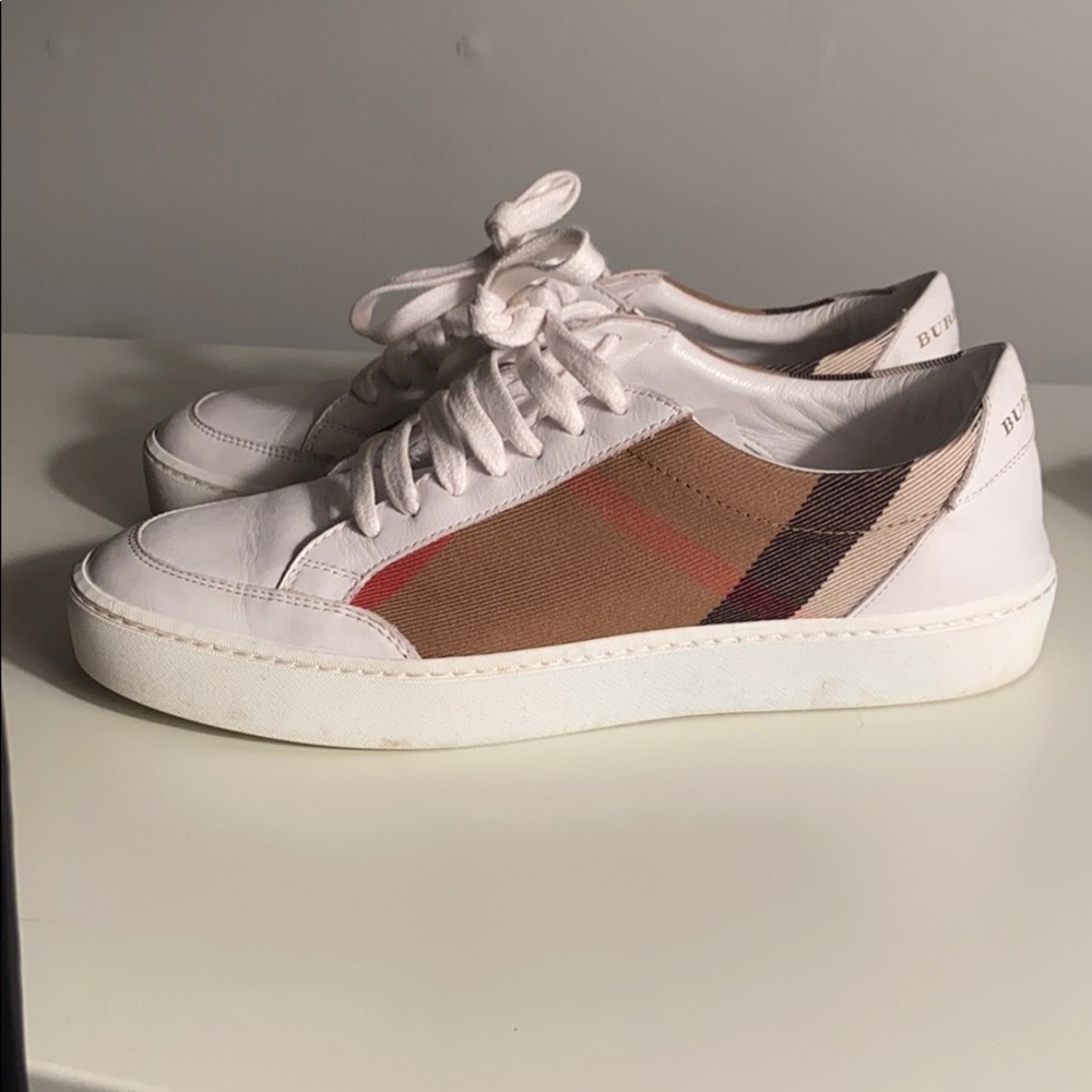 Burberry house check and leather sneakers